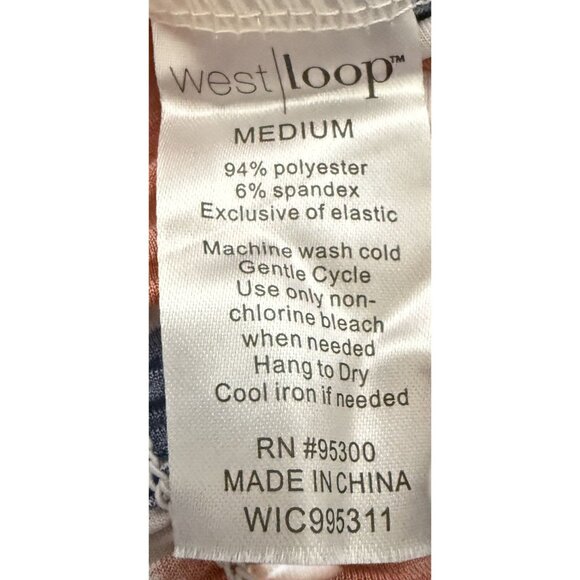 West Loop Patio Maxi Dress Chevron Print Red White Blue Spaghetti Straps Medium - Picture 5 of 5